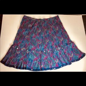 Multicolor Crinkle Maxiskirt